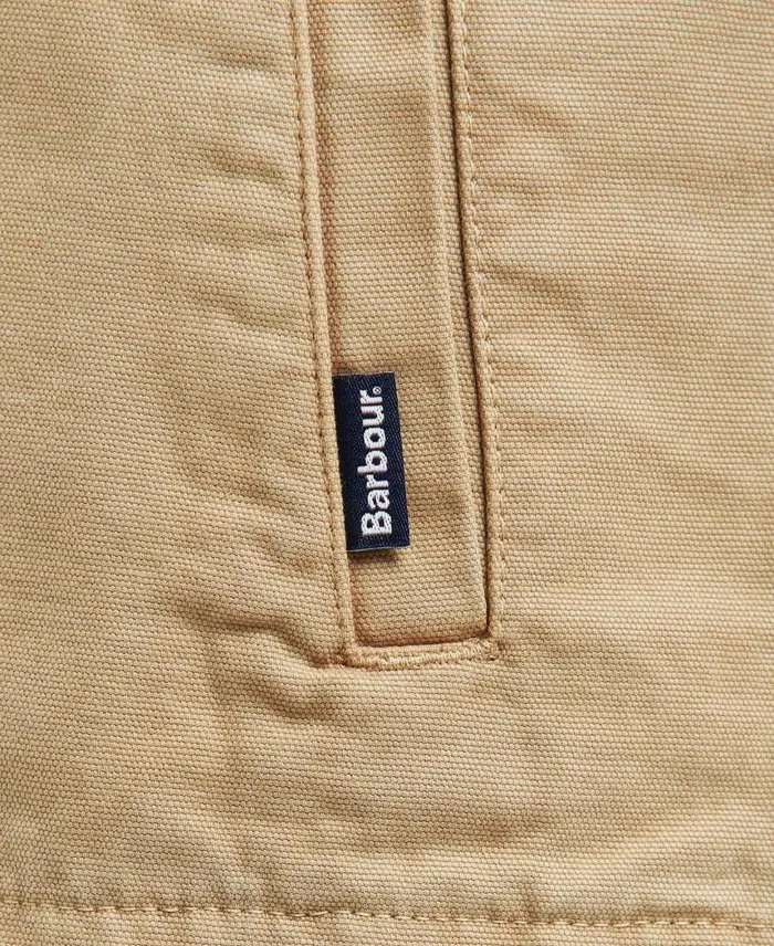Washed Cotton Overshirt Bleached Olive Men Barbour Shirts