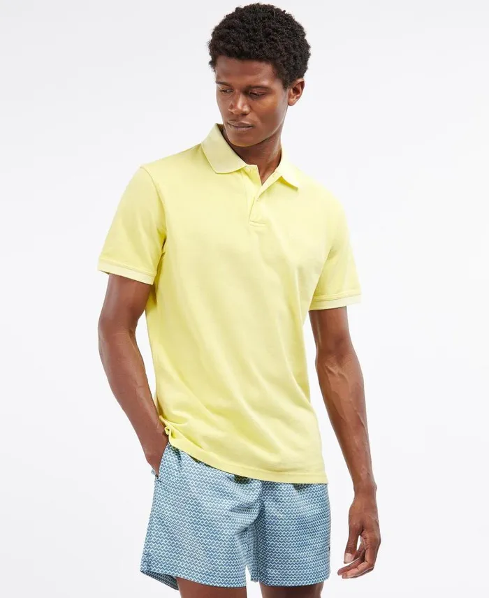 WashedOut Sports Polo Shirt Dusty Mint Men Barbour Polo Shirts