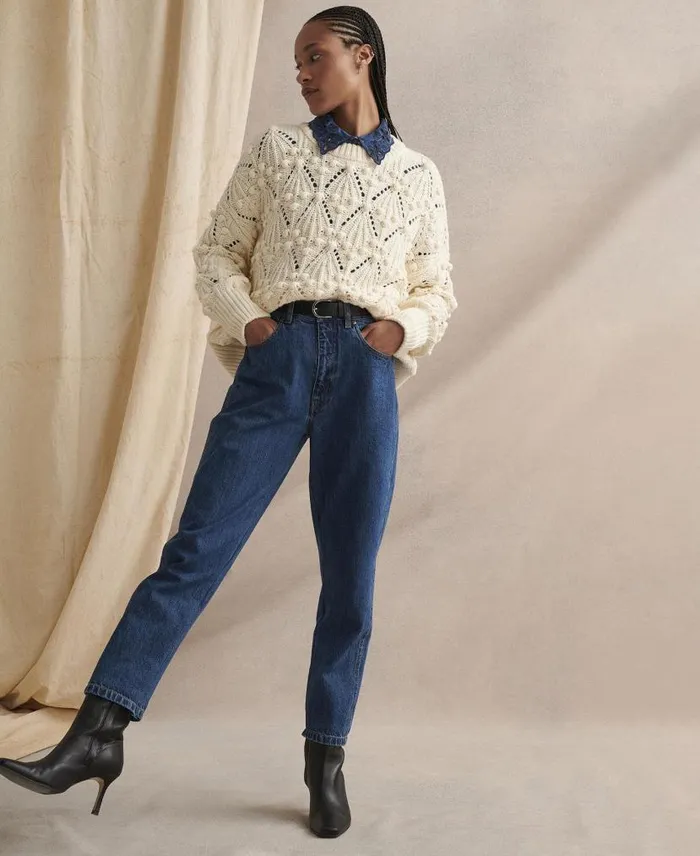 Westbury Barrel Leg Jeans Ecru Women Barbour Trousers and Shorts