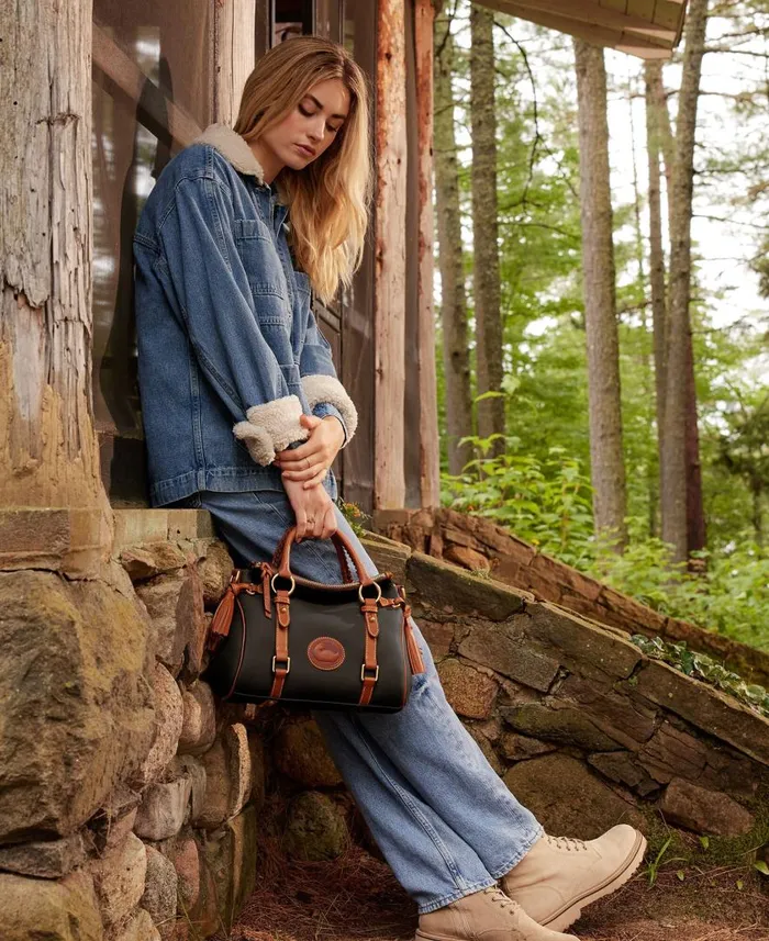 Woman All Weather Leather 30 Satchel 30 Green Dooney and Bourke Satchels Woman All Weather Leather 30 Satchel 30 Green Dooney and Bourke Satchels