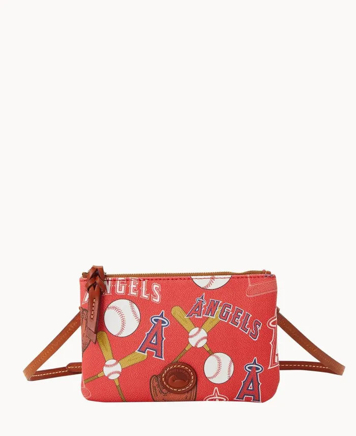 Woman MLB Angels Top Zip Crossbody Angels Dooney and Bourke Crossbodies