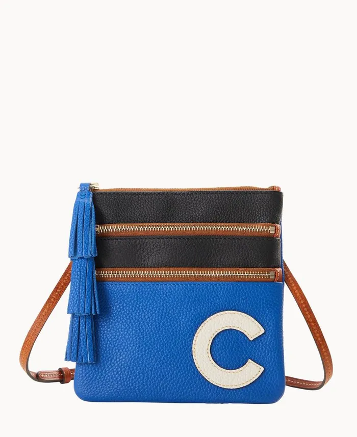 Woman MLB Cubs Triple Zip Crossbody Cubs Dooney and Bourke Crossbodies