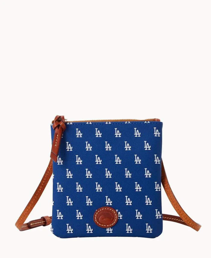 Woman MLB Dodgers Small North South Top Zip Crossbody Dodgers Dooney and Bourke Crossbodies