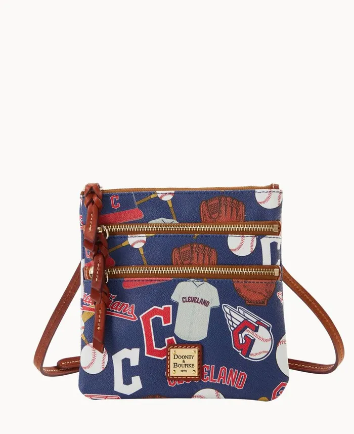 Woman MLB Guardians N S Triple Zip Crossbody Guardians Dooney and Bourke Crossbodies