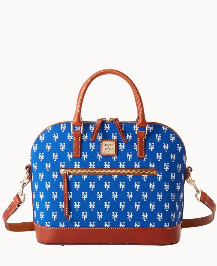 Woman MLB Mets Domed Zip Satchel Mets Dooney and Bourke Satchels