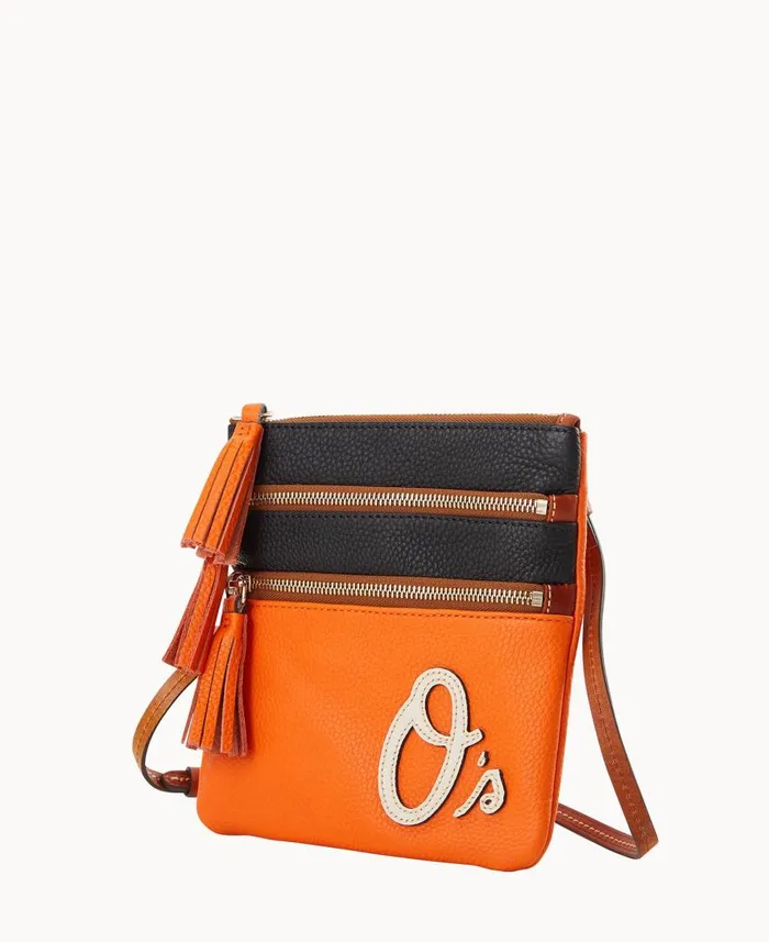 Woman MLB Orioles Triple Zip Crossbody Orioles Dooney and Bourke Crossbodies Woman MLB Orioles Triple Zip Crossbody Orioles Dooney and Bourke Crossbodies