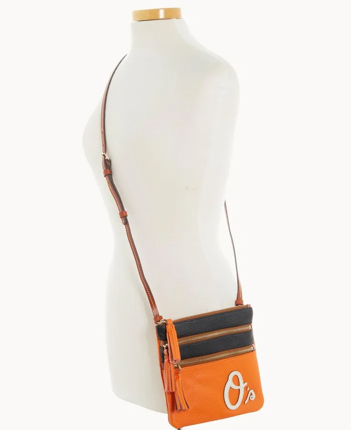 Woman MLB Orioles Triple Zip Crossbody Orioles Dooney and Bourke Crossbodies Woman MLB Orioles Triple Zip Crossbody Orioles Dooney and Bourke Crossbodies