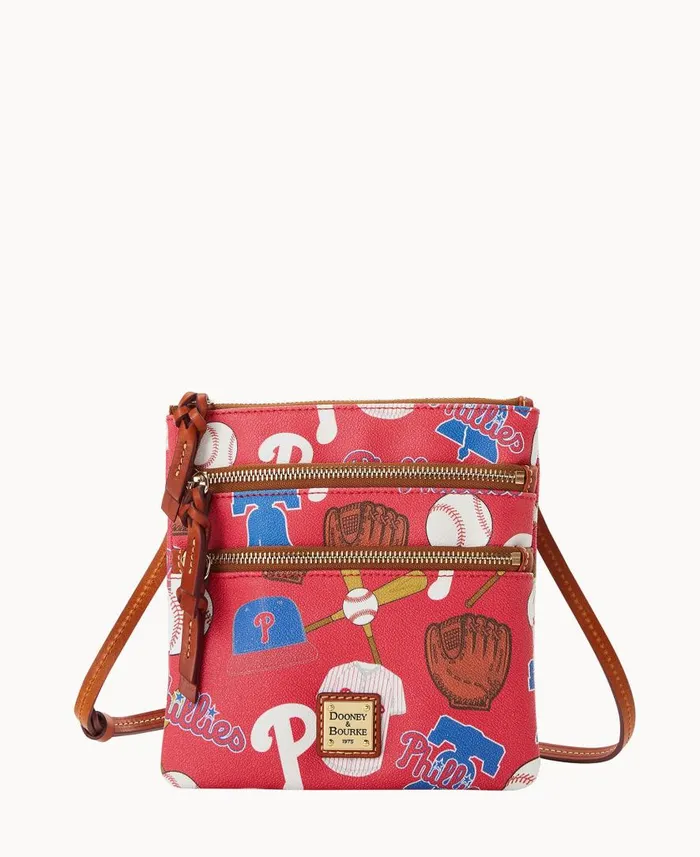 Woman MLB Phillies N S Triple Zip Crossbody Phillies Dooney and Bourke Crossbodies