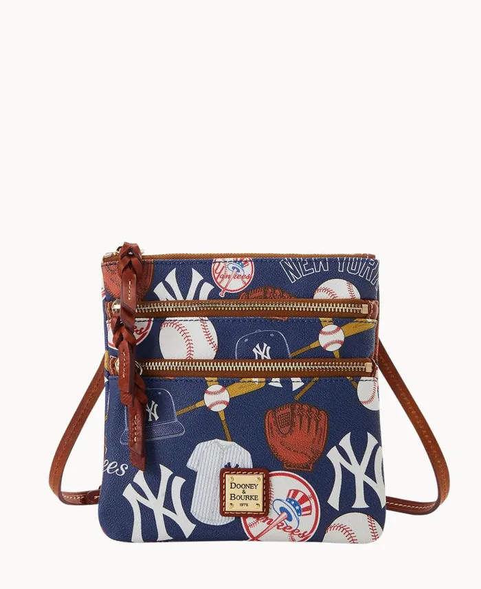 Woman MLB Yankees N S Triple Zip Crossbody Yankees Dooney and Bourke Crossbodies