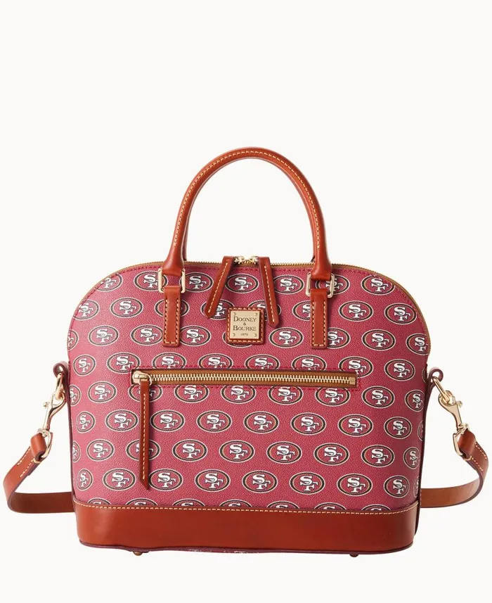 Woman NFL 49Ers Domed Zip Satchel 49ers Dooney and Bourke Satchels