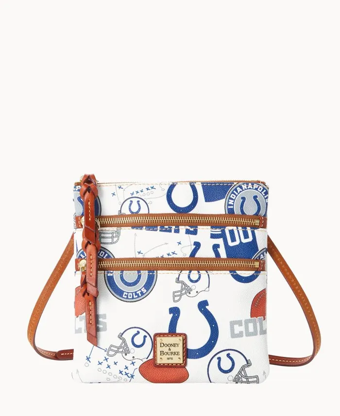 Woman NFL Colts N S Triple Zip Crossbody Colts Dooney and Bourke Crossbodies