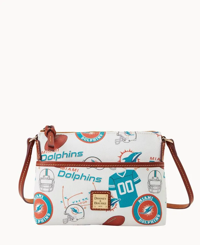 Woman NFL Dolphins Ginger Crossbody Dolphins Dooney and Bourke Crossbodies