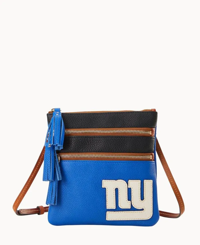 Woman NFL Giants Triple Zip Crossbody Giants Dooney and Bourke Crossbodies