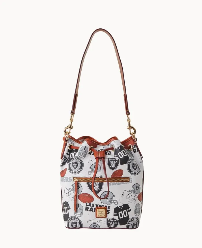 Woman NFL Raiders Drawstring Raiders Dooney and Bourke Shoulder Bags