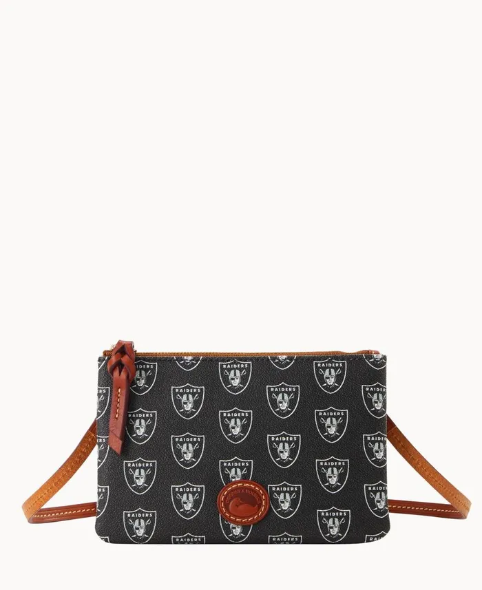 Woman NFL Raiders Top Zip Crossbody Raiders Dooney and Bourke Crossbodies