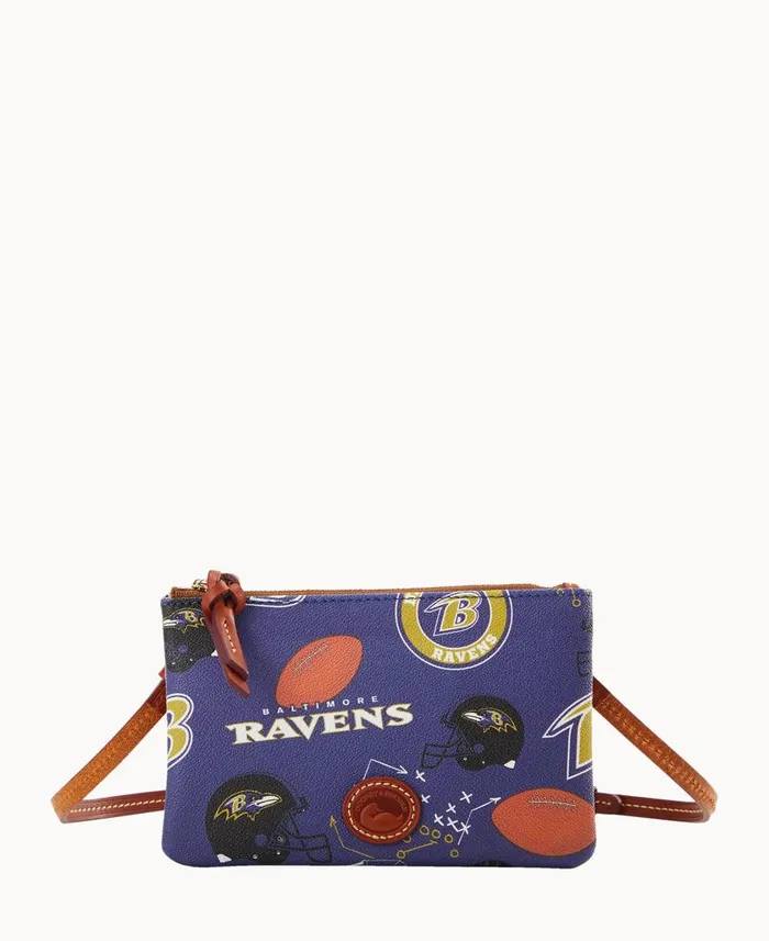 Woman NFL Ravens Top Zip Crossbody Ravens Dooney and Bourke Crossbodies