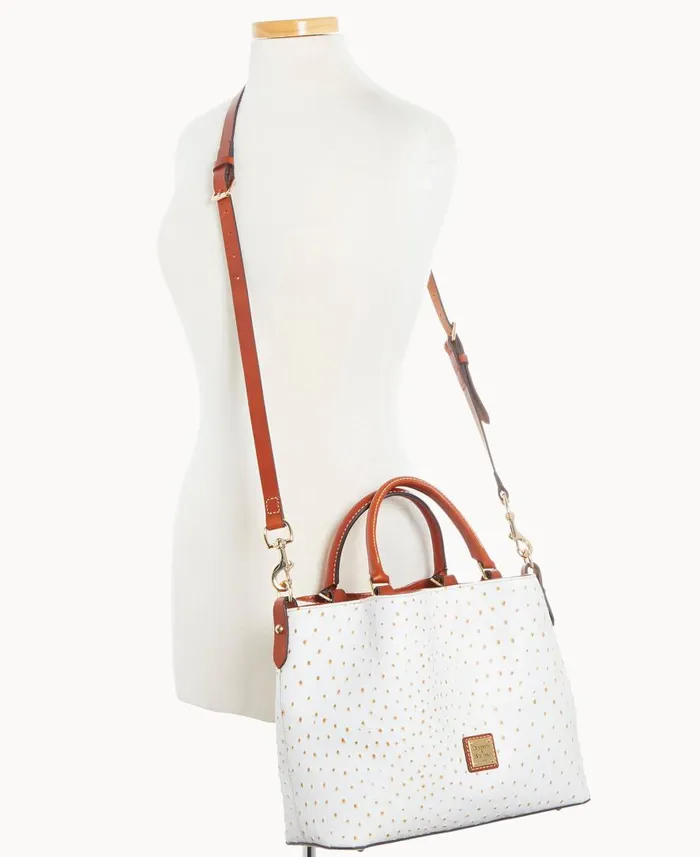 Woman Ostrich Barlow Bone Dooney and Bourke Satchels Woman Ostrich Barlow Bone Dooney and Bourke Satchels