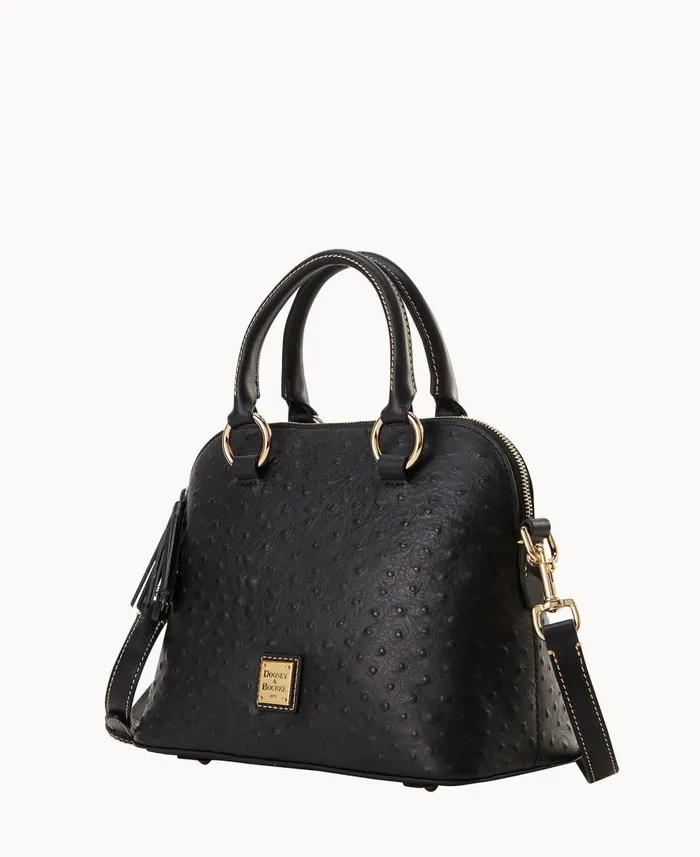 Woman Ostrich Domed Satchel Black Dooney and Bourke Satchels Woman Ostrich Domed Satchel Black Dooney and Bourke Satchels