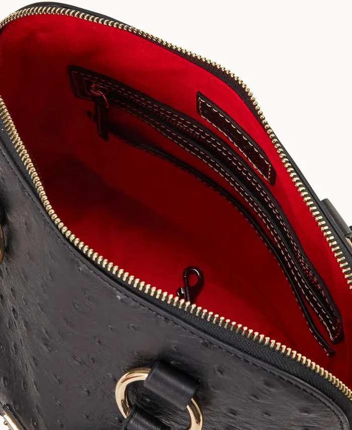 Woman Ostrich Domed Satchel Black Dooney and Bourke Satchels Woman Ostrich Domed Satchel Black Dooney and Bourke Satchels