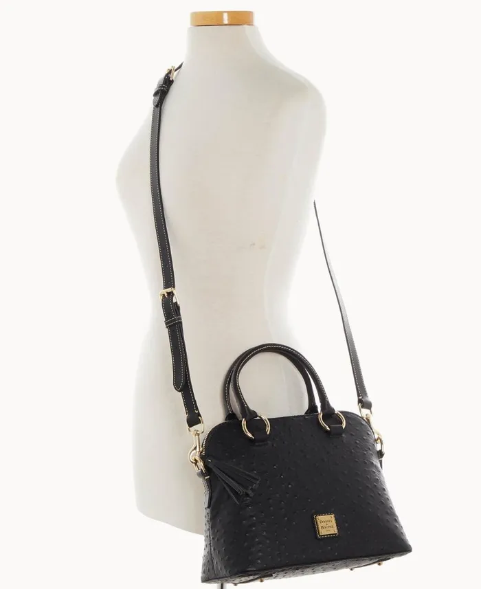 Woman Ostrich Domed Satchel Black Dooney and Bourke Satchels Woman Ostrich Domed Satchel Black Dooney and Bourke Satchels