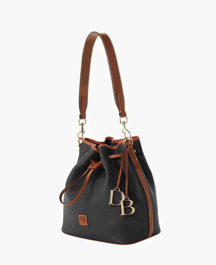 Woman Pebble Grain Drawstring Black Dooney and Bourke Shoulder Bags Woman Pebble Grain Drawstring Black Dooney and Bourke Shoulder Bags