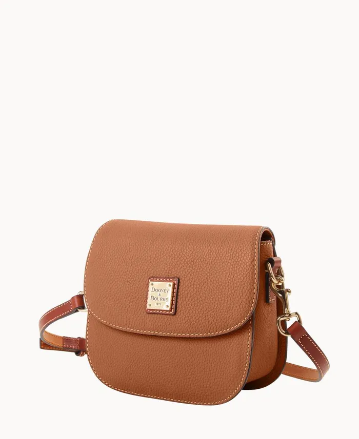 Woman Pebble Grain Saddle Bag Caramel Dooney and Bourke Crossbodies Woman Pebble Grain Saddle Bag Caramel Dooney and Bourke Crossbodies