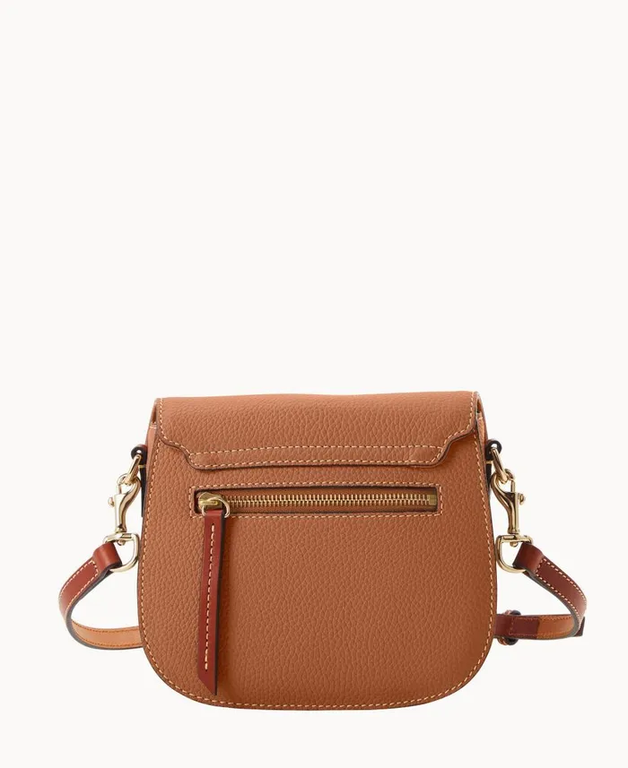 Woman Pebble Grain Saddle Bag Caramel Dooney and Bourke Crossbodies Woman Pebble Grain Saddle Bag Caramel Dooney and Bourke Crossbodies