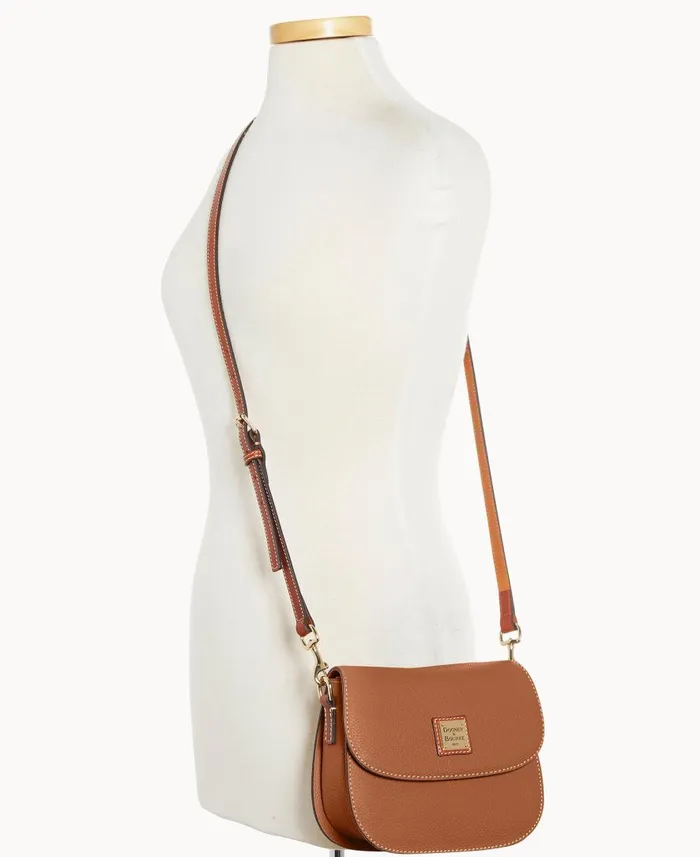 Woman Pebble Grain Saddle Bag Caramel Dooney and Bourke Crossbodies Woman Pebble Grain Saddle Bag Caramel Dooney and Bourke Crossbodies