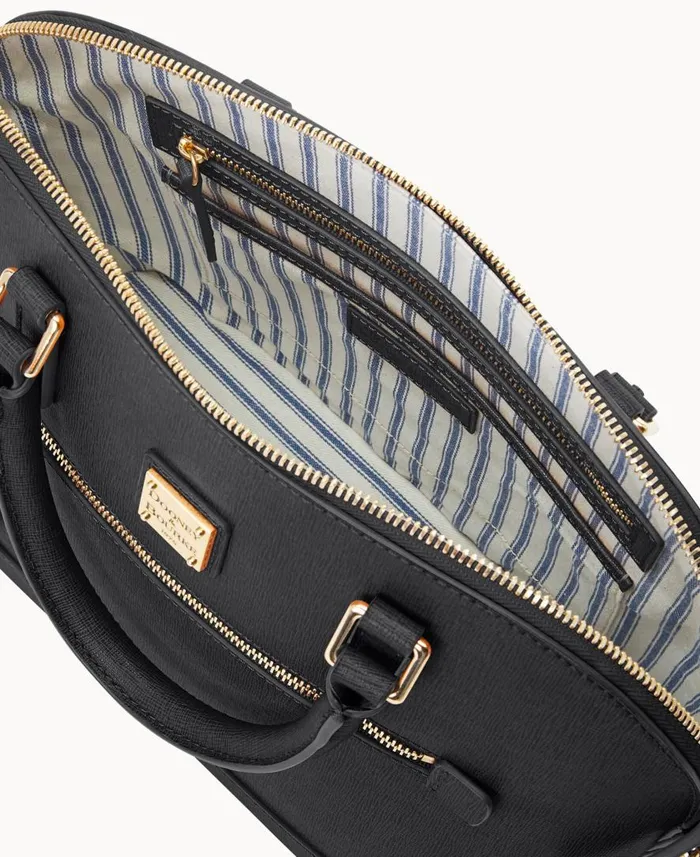 Woman Saffiano Domed Zip Satchel Black Dooney and Bourke Satchels Woman Saffiano Domed Zip Satchel Black Dooney and Bourke Satchels