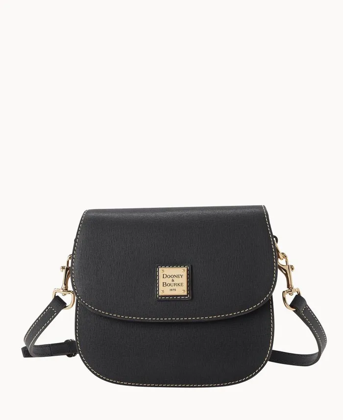 Woman Saffiano Saddle Bag Black Dooney and Bourke Crossbodies