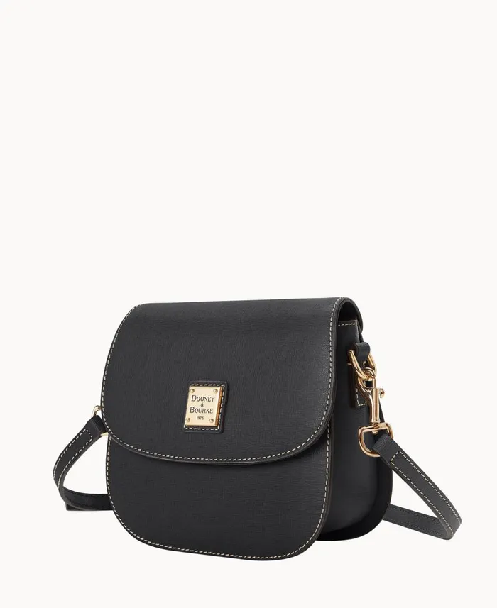 Woman Saffiano Saddle Bag Black Dooney and Bourke Crossbodies Woman Saffiano Saddle Bag Black Dooney and Bourke Crossbodies