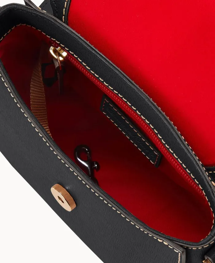 Woman Saffiano Saddle Bag Black Dooney and Bourke Crossbodies Woman Saffiano Saddle Bag Black Dooney and Bourke Crossbodies