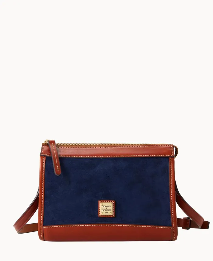 Woman Suede Zip Crossbody Navy Dooney and Bourke Crossbodies