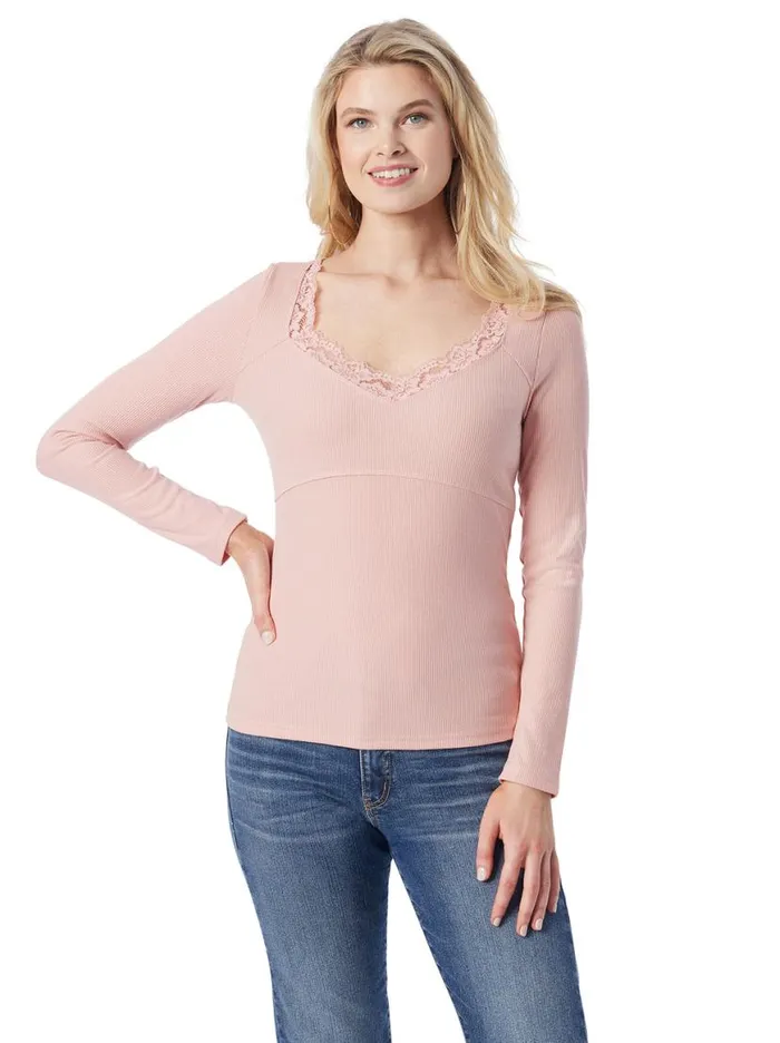 Women Abbey Sweatheart Top In Silver Pink Jessica Simpson Tops and Tees