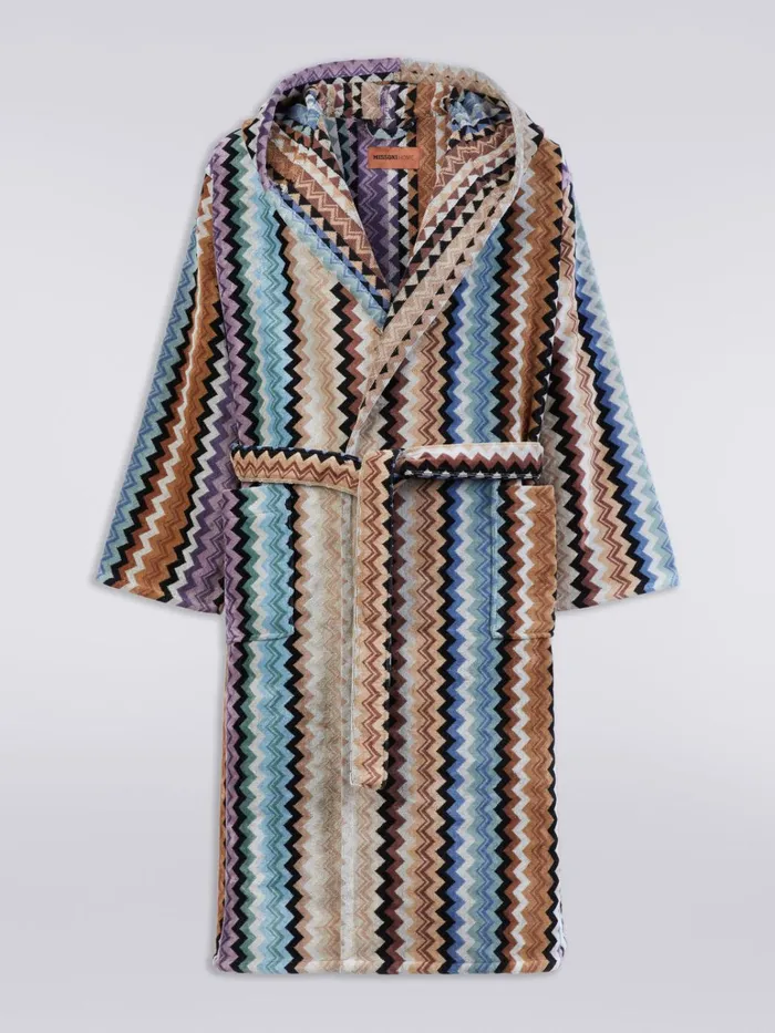 Women Adam Hooded Bathrobe Black Missoni Bathrobes