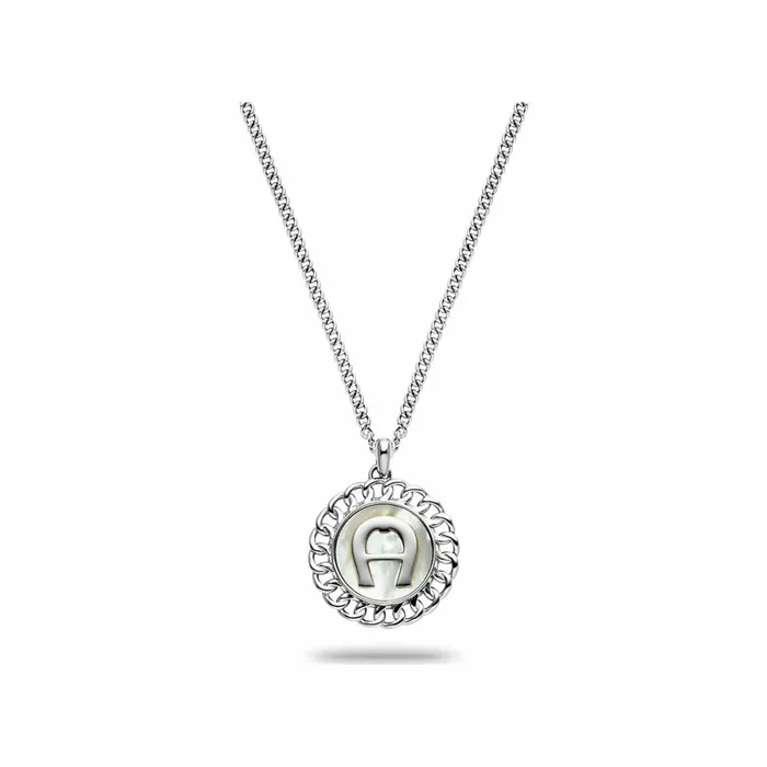 Women Aigner Jewelry Long Necklace With Logo And Mother Of Pearl