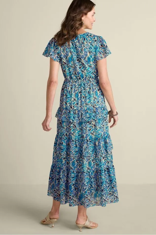Women Aleyah Maxi Dress Paisley Ikat Overcast Soft Surroundings Dresses Women Aleyah Maxi Dress Paisley Ikat Overcast Soft Surroundings Dresses