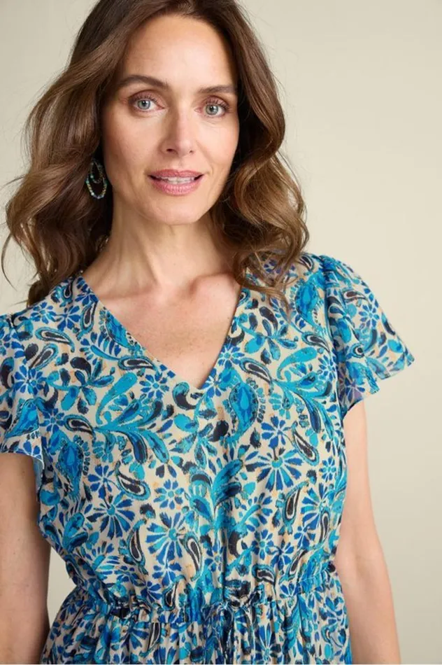 Women Aleyah Maxi Dress Paisley Ikat Overcast Soft Surroundings Dresses Women Aleyah Maxi Dress Paisley Ikat Overcast Soft Surroundings Dresses