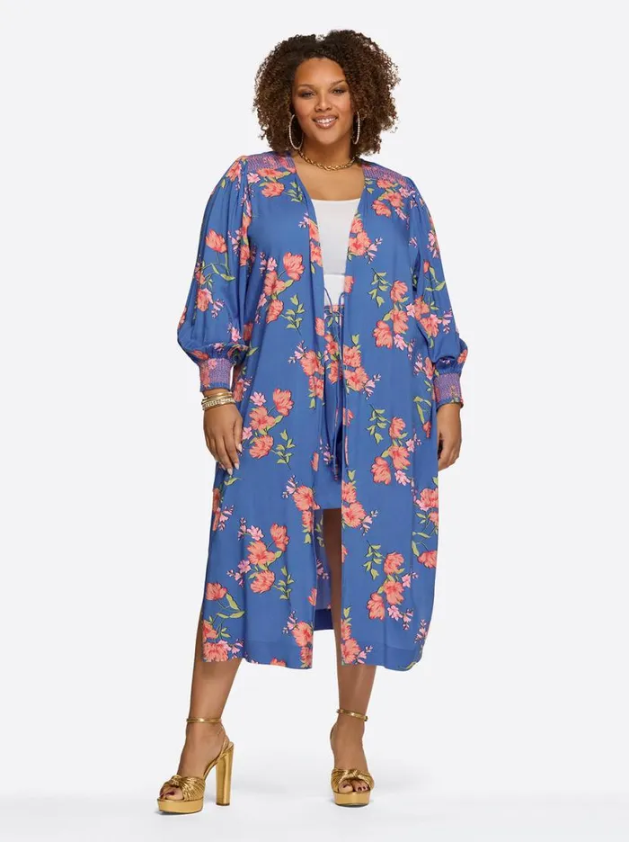 Women Amalia Kimono In Happy Floret Jessica Simpson Jackets Blazers and Kimonos