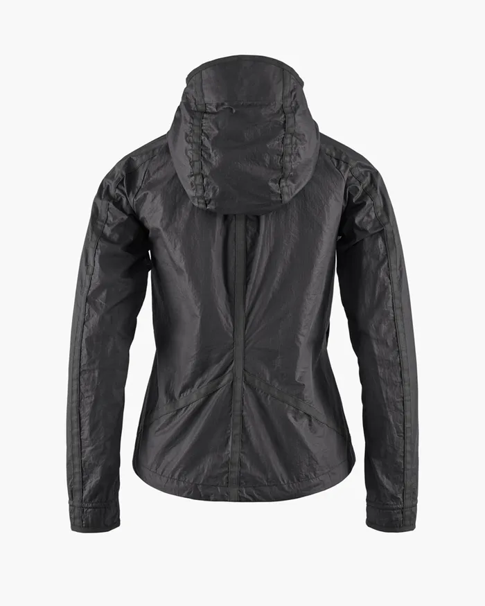Women Ansur Hooded Katla Cotton Jacket Raven Black Klttermusen Wind Resistant Jackets