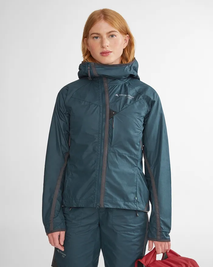 Women Ansur Hooded Katla Cotton Jacket Raven Black Klttermusen Wind Resistant Jackets