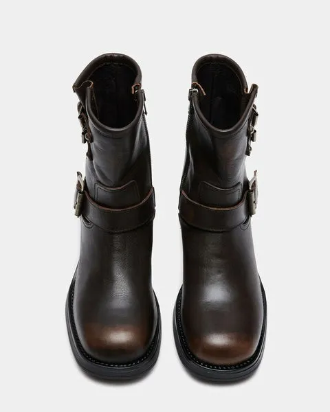 Women ARCHIE BROWN LEATHER Brown Leather Steve Madden Boots and Booties Women ARCHIE BROWN LEATHER Brown Leather Steve Madden Boots and Booties