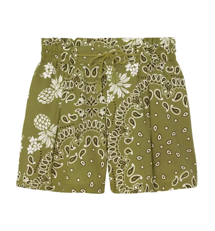 Women Bandana Motif Shorts 8211 Khaki Print Promod Shorts Women Bandana Motif Shorts 8211 Khaki Print Promod Shorts