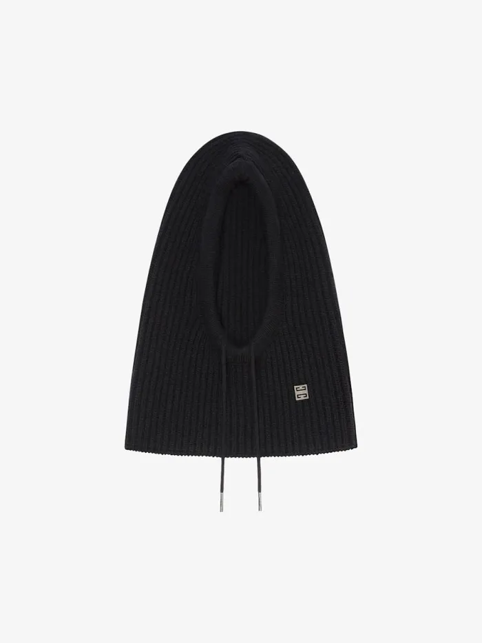 Women Beanies and Caps Givenchy Balaclava In Wool And Cashmere With 4G Detail Black