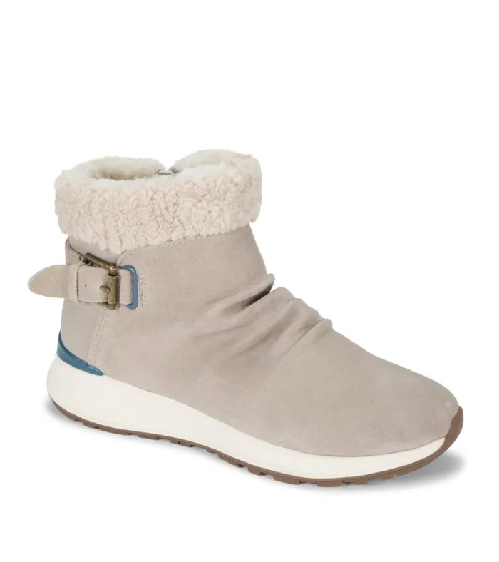 Women Becki Cold Weather Bootie Stone Suede Baretraps Booties