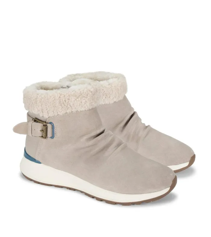 Women Becki Cold Weather Bootie Stone Suede Baretraps Booties