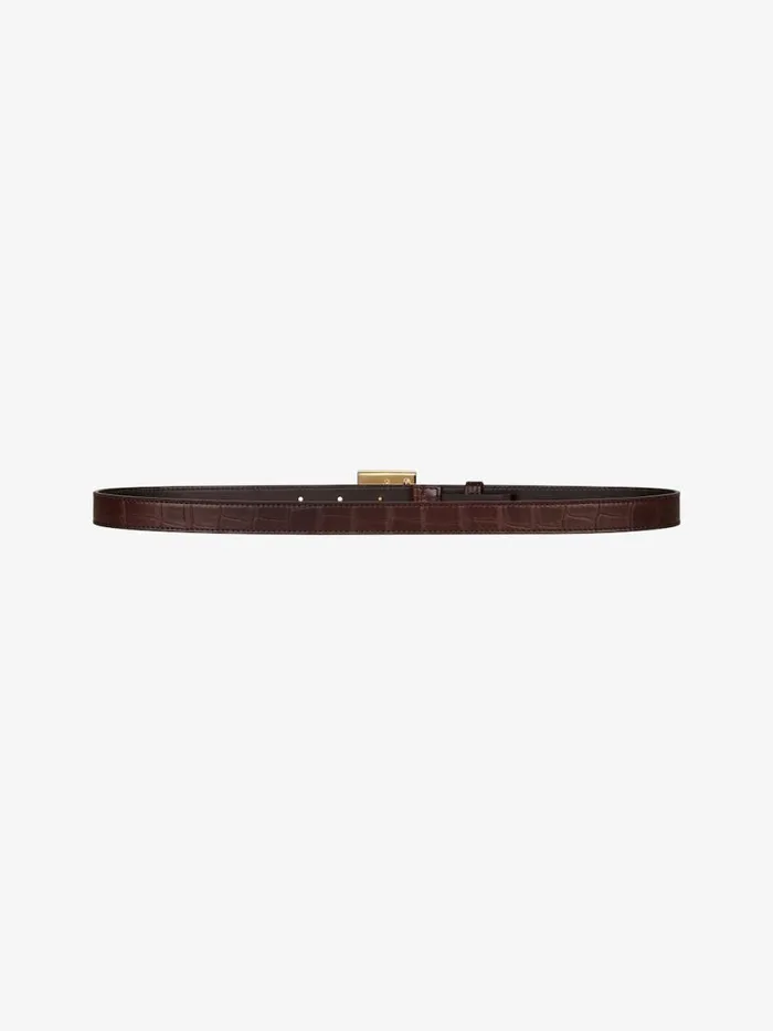 Women Belts Givenchy 4G Belt In Crocodile Effect Leather Walnut Brown Women Belts Givenchy 4G Belt In Crocodile Effect Leather Walnut Brown