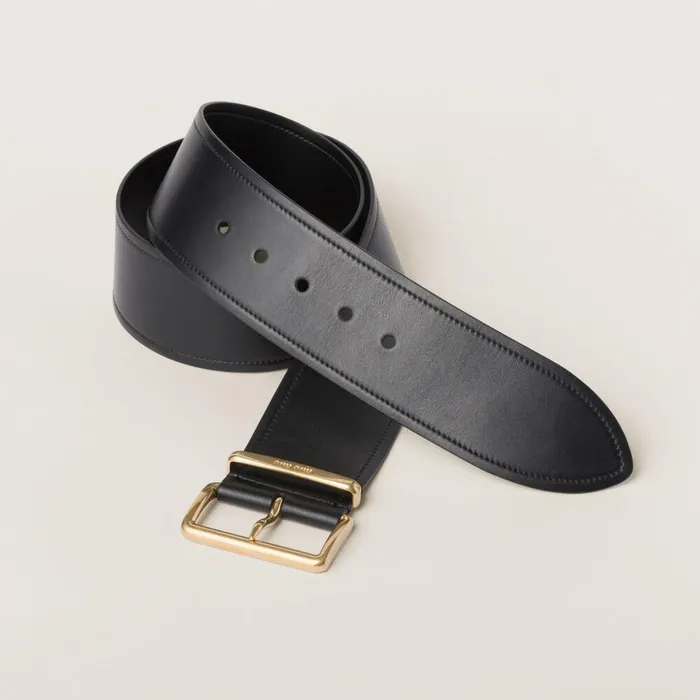Women Belts Miu Miu Leather Belt Black Women Belts Miu Miu Leather Belt Black
