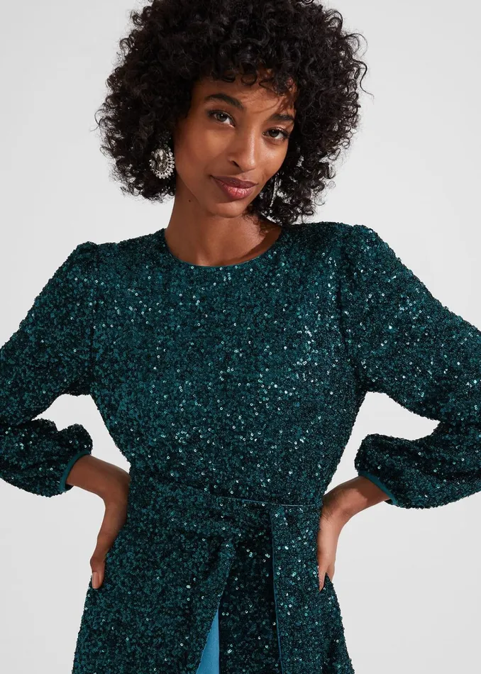 Women Bette Sequin Dress Evergreen Hobbs Dresses and Jumpsuits