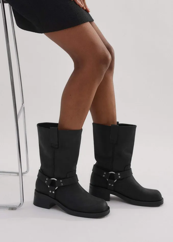 Women Biker Boot Black MEEM